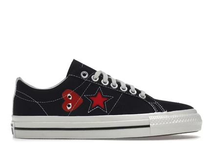 Унисекс кеды converse one star ox comme des garcons play, черно-красно-белые