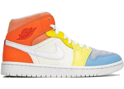 Кроссовки Jordan 1 Mid To My First Coach, молочно-белые/желтые