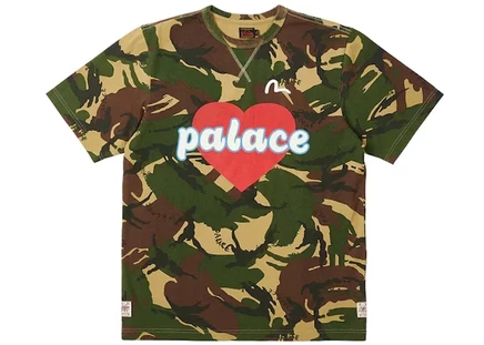 Мужская футболка Palace x Evisu Heart, камуфляжная