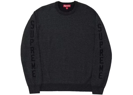 Мужской свитер Supreme с отражающей отделкой, черный