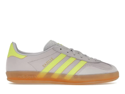 Женские кроссовки Adidas Gazelle Indoor, серебристо-желтые