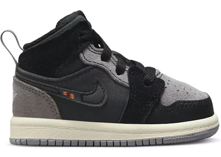 Детские кроссовки Jordan 1 Mid SE Craft Inside Out, черные