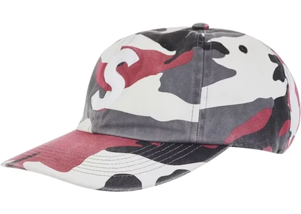 Унисекс кепка Supreme S Logo 6-Panel (FW23), красный камуфляж