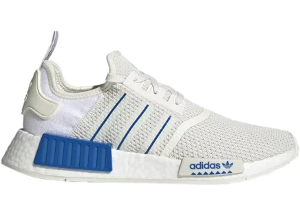 Мужские кроссовки Adidas NMD R1 White Blue Bird, белые/синие