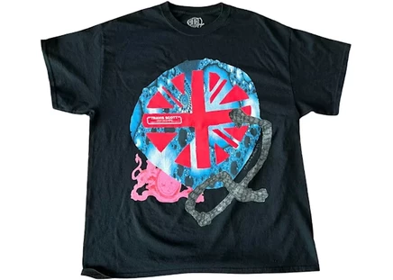Мужская футболка Travis Scott O2 Union Jack, черная