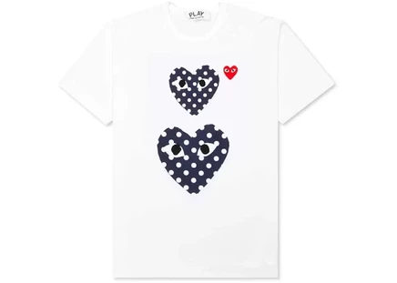 Унисекс футболка Comme des Garcons Play, белая в горох