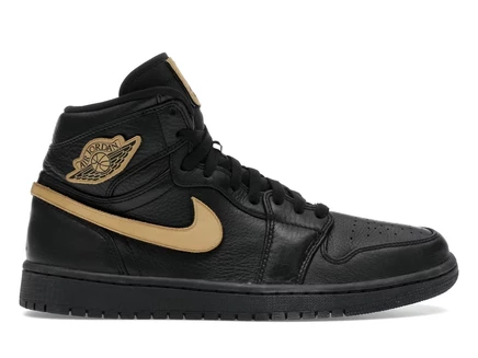 Мужские кроссовки Jordan 1 Retro BHM 2017, черные с золотыми акцентами
