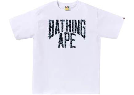 Мужская футболка Bape NYC Logo Wild Leopard, бело-синяя
