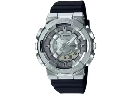 Мужские часы Casio G-Shock GM-S110-1A, стальной корпус 42 мм, кварц, серебристые