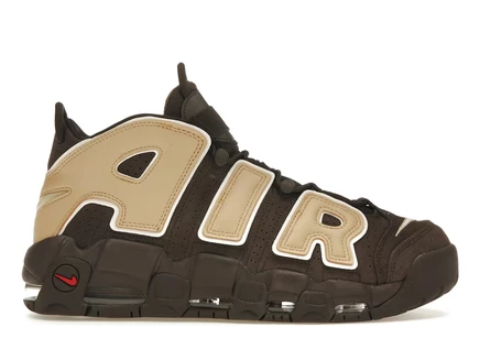 Мужские кожаные кроссовки Nike Air More Uptempo 96, коричневые/бежевые
