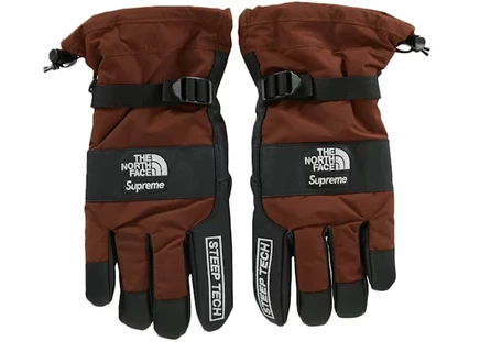 Унисекс перчатки Supreme The North Face Steep Tech, коричневые