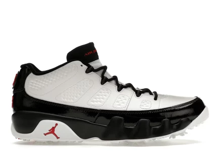 Мужские кроссовки Jordan 9 Retro Low Golf, бело-красно-черные