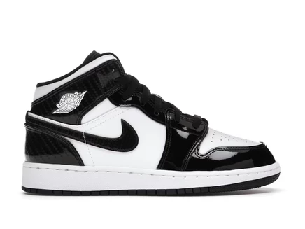Детские кроссовки Jordan 1 Mid SE Carbon Fiber, черно-белые