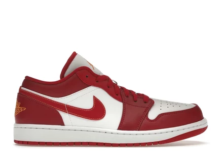 Мужские кроссовки Jordan 1 Low, красно-белые