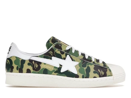 Мужские кроссовки adidas superstar bape abc camo, зеленые