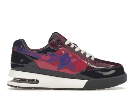 Мужские кроссовки Bape Road Sta из лакированной кожи, фиолетово-белые