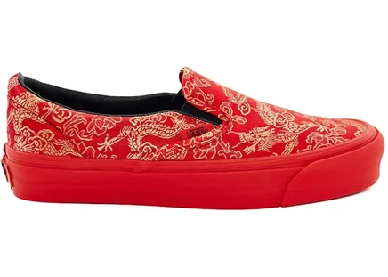 Мужские слипоны Vans Opening Ceremony Qi Pao, красно-золотые
