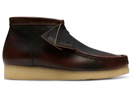 Мужские ботинки Clarks Wallabee из комбинированной кожи, темно-песочные