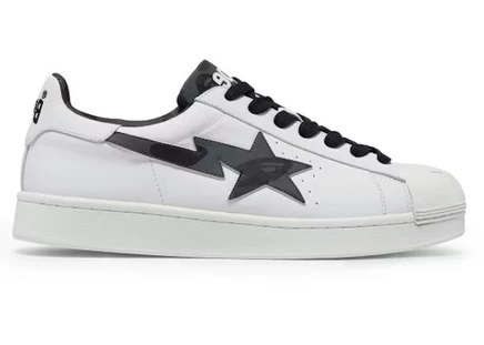 Мужские кроссовки Bape Skull Sta, бело-черные