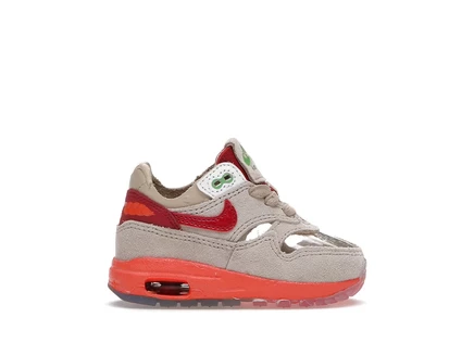Детские кроссовки Nike Air Max 1 CLOT, бежево-красные