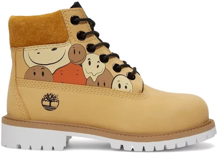 Детские ботинки Timberland 6″ Premium, пшеничный с принтом
