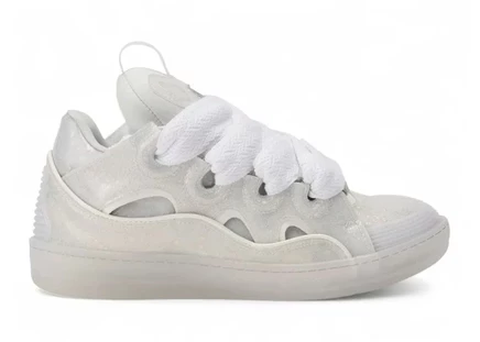 Мужские кроссовки Lanvin Curb, белые с глиттером