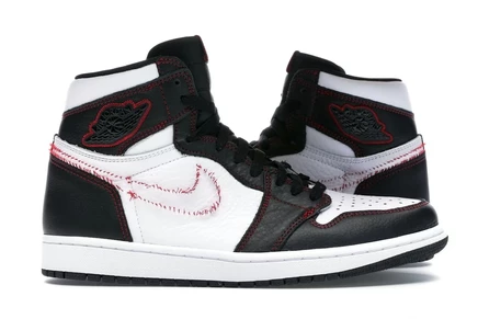 Мужские кроссовки Jordan 1 Retro High Defiant, бело-черно-красные