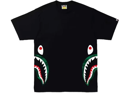 Мужская футболка Bape Color Camo Side Shark, черно-зеленая