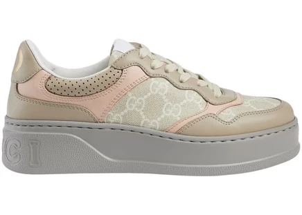 Женские кроссовки Gucci GG Sneaker GG Supreme, овсяно-светло-розовые