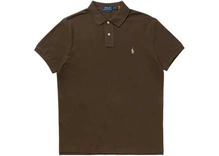 Мужское облегающее поло Polo Ralph Lauren, ореховый меланж