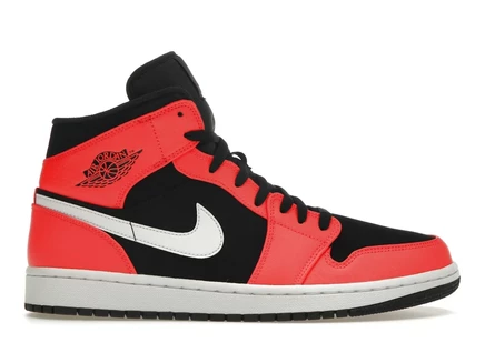Мужские кроссовки Jordan 1 Mid Infrared 23, черно-бело-красные