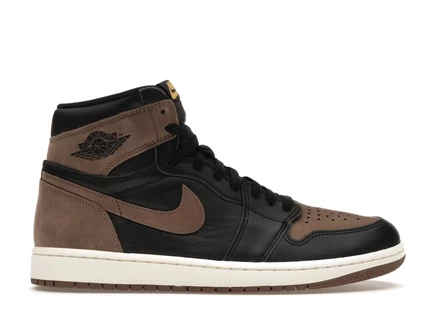 Мужские кроссовки jordan 1 retro high og palomino, черно-золотисто-паломино