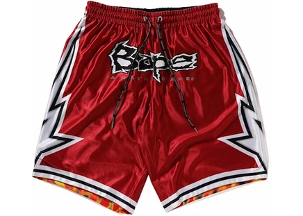 Мужские баскетбольные шорты Bape реверсивные, красные