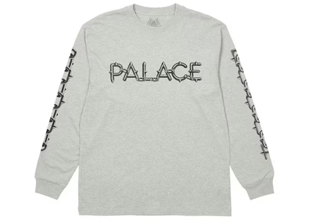 Мужской лонгслив Palace Spike L/S Tee, серый меланж