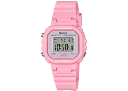 Женские цифровые часы Casio LA-20WH-4A1, розовый циферблат