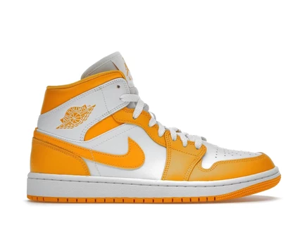 Женские кроссовки Jordan 1 Mid, бело-золотые