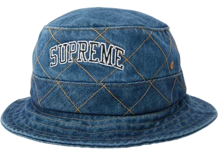 Унисекс панама Supreme Diamond Stitch Crusher, джинсовая
