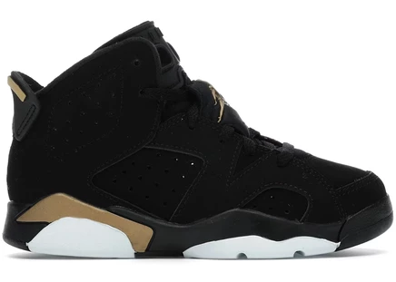 Детские кроссовки Jordan 6 Retro DMP, черно-золотые