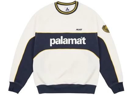 Свитшот Palace Palamat Crew, белый/темно-синий