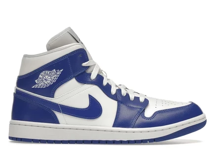 Женские кроссовки Jordan 1 Mid Kentucky Blue, бело-голубые