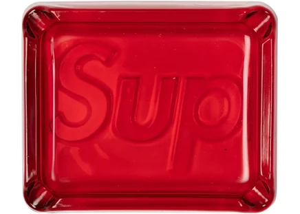 Пепельница стеклянная Supreme Debossed, красная