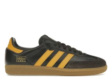 Мужские кроссовки Adidas Samba OG, тёмно-коричневые/жёлтые