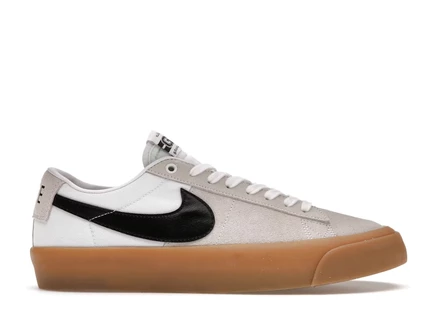 Мужские кеды Nike SB Blazer Low, белые с коричневой подошвой