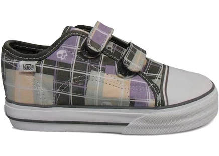 Детские кеды Vans Big Skool Skulls, серо-клетчатые