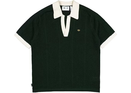Мужская рубашка-поло Adidas x CLOT Knit Polo, зеленая