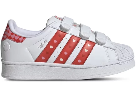 Детские кроссовки Adidas Superstar со светодиодами Disney, красно-белые