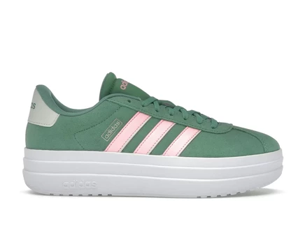 Женские кроссовки Adidas VL Court Bold, зеленые/розовые/бежевые
