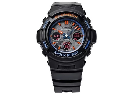 Мужские часы Casio G-Shock AWR-M100SCT-1A, кварцевые, полимерный корпус 47 мм, полимерный ремешок, черные