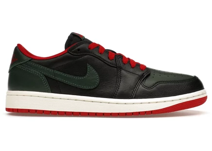 Женские кроссовки Jordan 1 Low OG, чёрно-зелёные