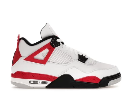Мужские кроссовки Jordan 4 Red Cement, бело-красно-черные